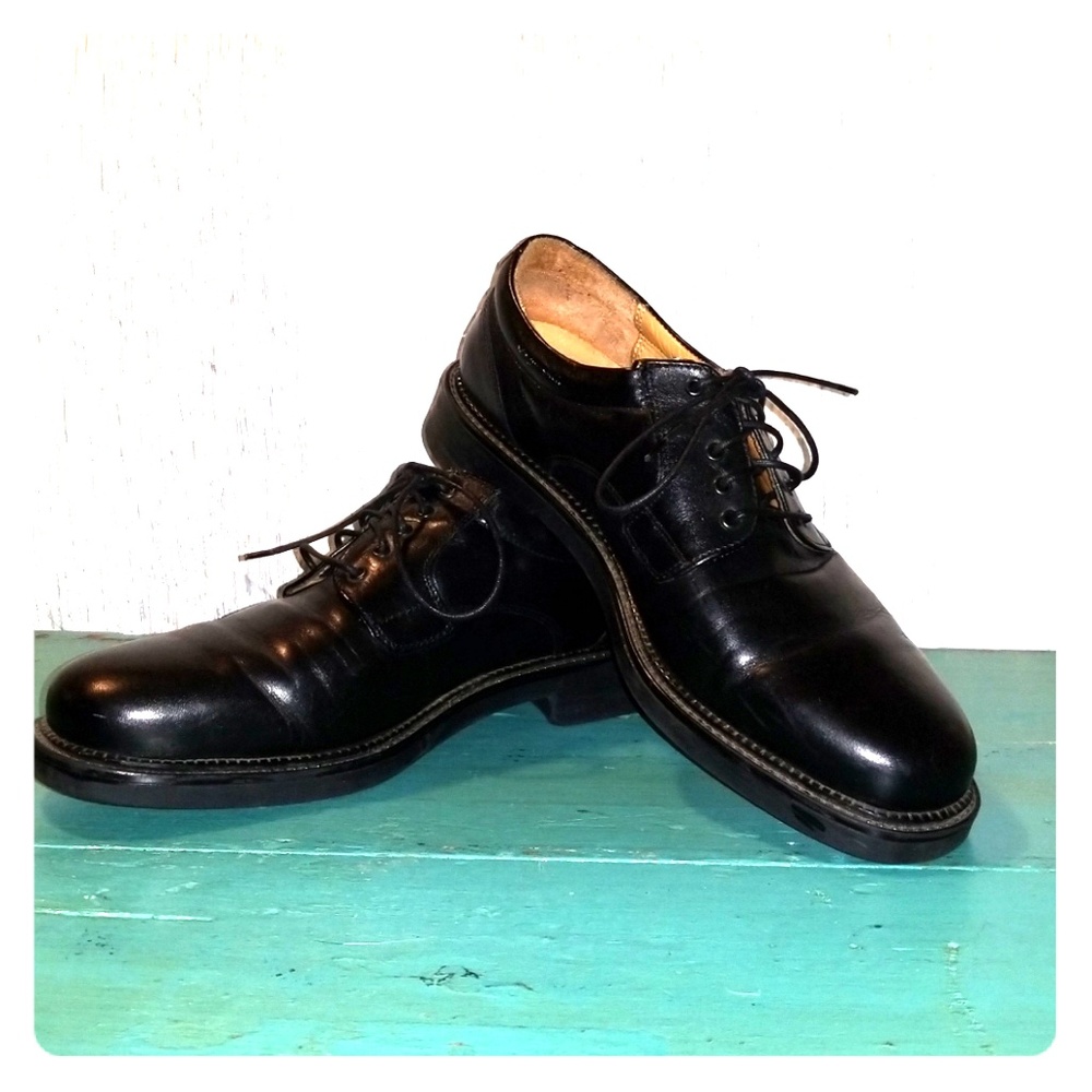 Bostonian Italian Leather Black Lace-Up Dress Shoe